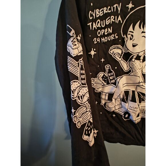 Hyperpop Black/White Graphic Tee "Cybercity Taqueria" from MeowWolf - Picture 5 of 6